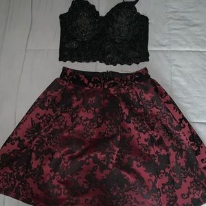red and black two piece